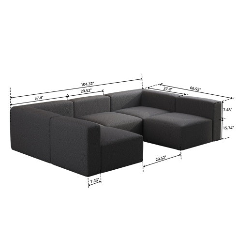 Premium Modular Sleeper Sofa Grey