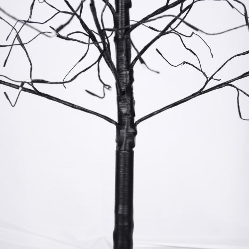 3 Pac Halloween Spooky Tree With Purple Lights, 4FT 5FT And 6FT, Lighted Black Tree For Halloween Decoration