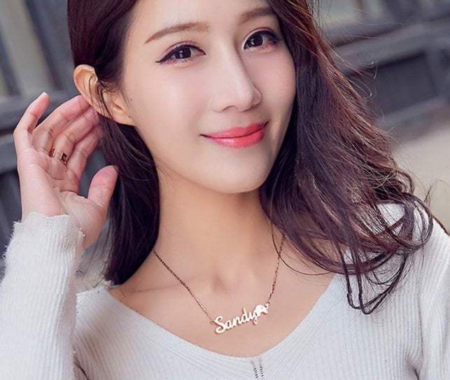 Custom Stainless Steel Name Necklace European And American 18K Personality English Letter Female Clavicle Chain