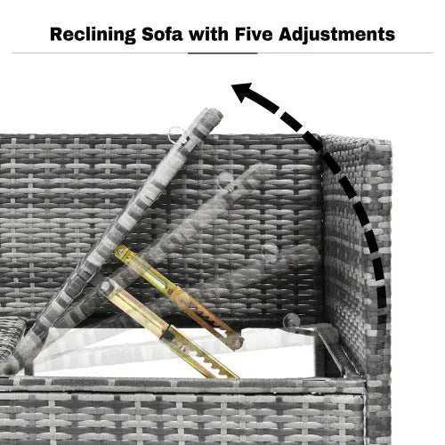 Outdoor Grey Rattan Patio Sofa Set