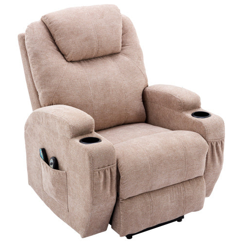 Fabric Recliner Sofa With Cup Holders