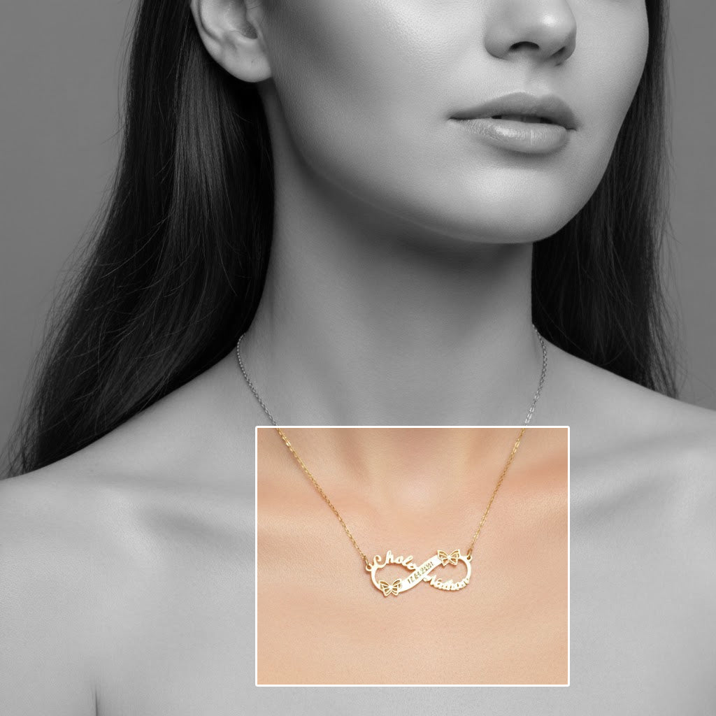 Custom Multi-name English Letter Necklace Laser Lettering