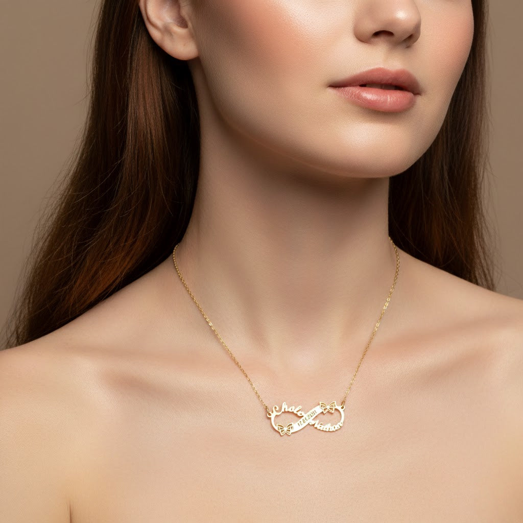 Custom Multi-name English Letter Necklace Laser Lettering