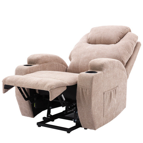 Fabric Recliner Sofa With Cup Holders