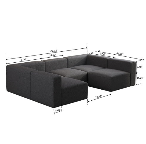 Premium Modular Sleeper Sofa Grey