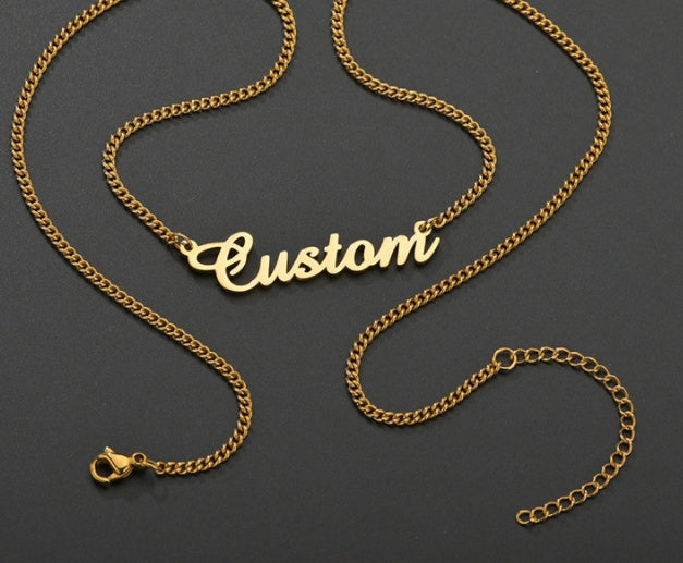Custom Stainless Steel Name Necklace European And American 18K Personality English Letter Female Clavicle Chain