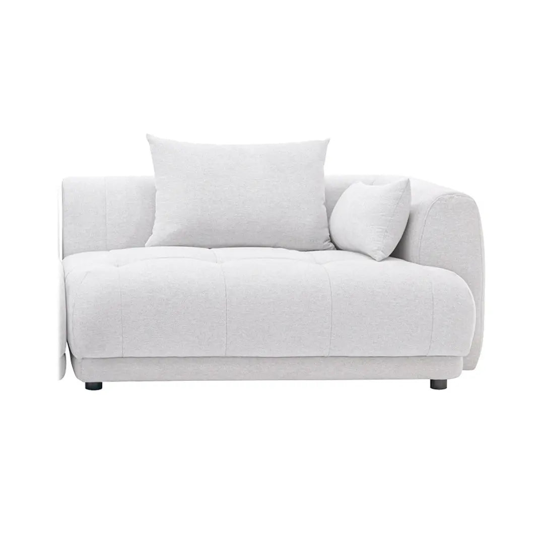 Soft Beige Sectional Sofa With Ottoman