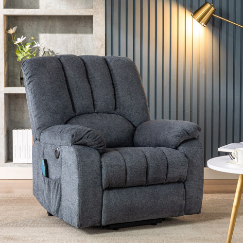 Fabric Recliner With USB & Heat