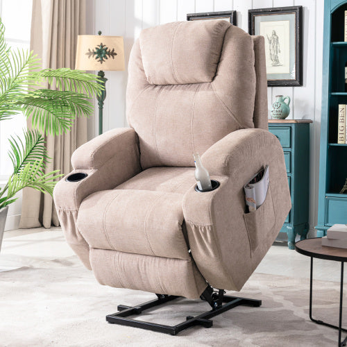 Fabric Recliner Sofa With Cup Holders
