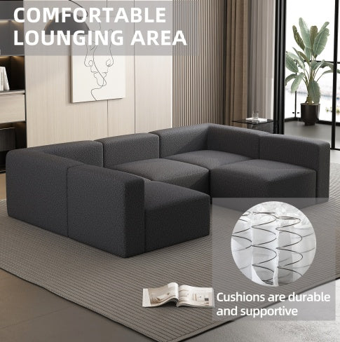 Premium Modular Sleeper Sofa Grey