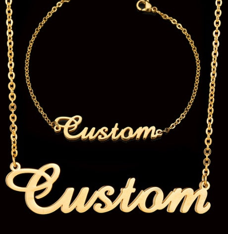 Custom Stainless Steel Name Necklace European And American 18K Personality English Letter Female Clavicle Chain