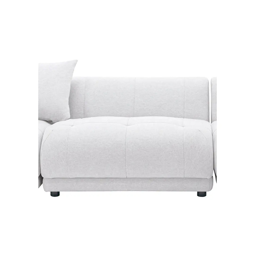 Soft Beige Sectional Sofa With Ottoman