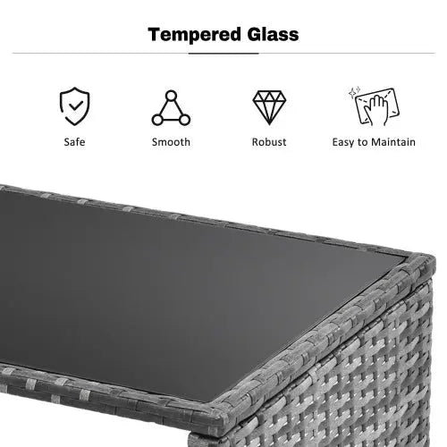 Outdoor Grey Rattan Patio Sofa Set