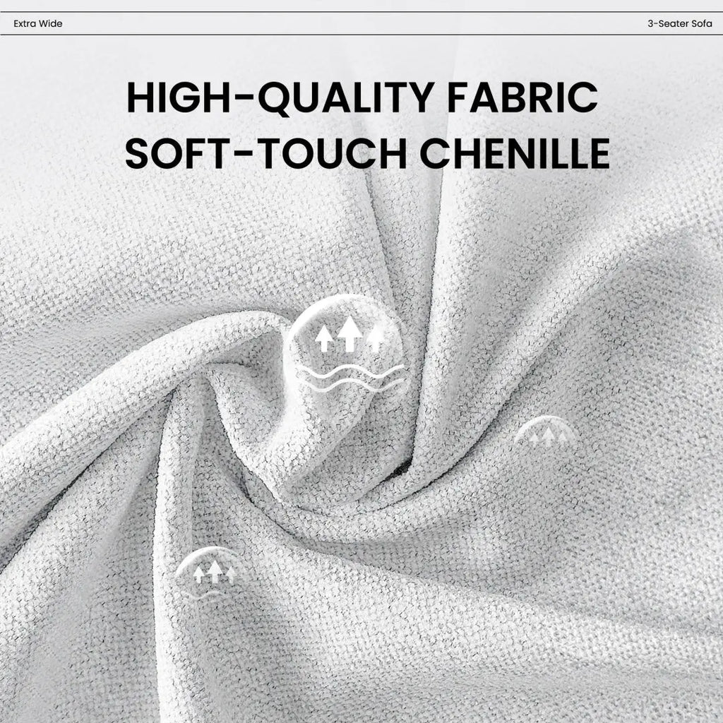 Soft Beige Sectional Sofa With Ottoman