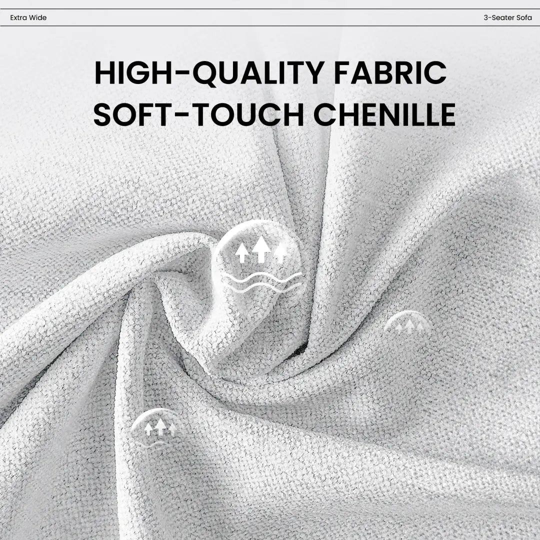 Soft Beige Sectional Sofa With Ottoman