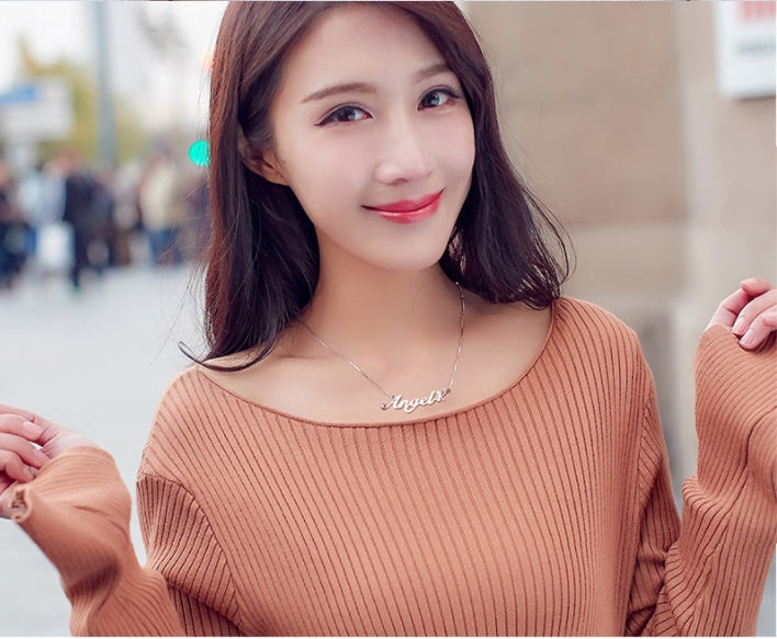 Custom Stainless Steel Name Necklace European And American 18K Personality English Letter Female Clavicle Chain