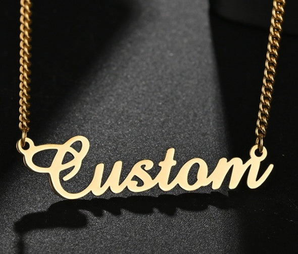 Custom Stainless Steel Name Necklace European And American 18K Personality English Letter Female Clavicle Chain