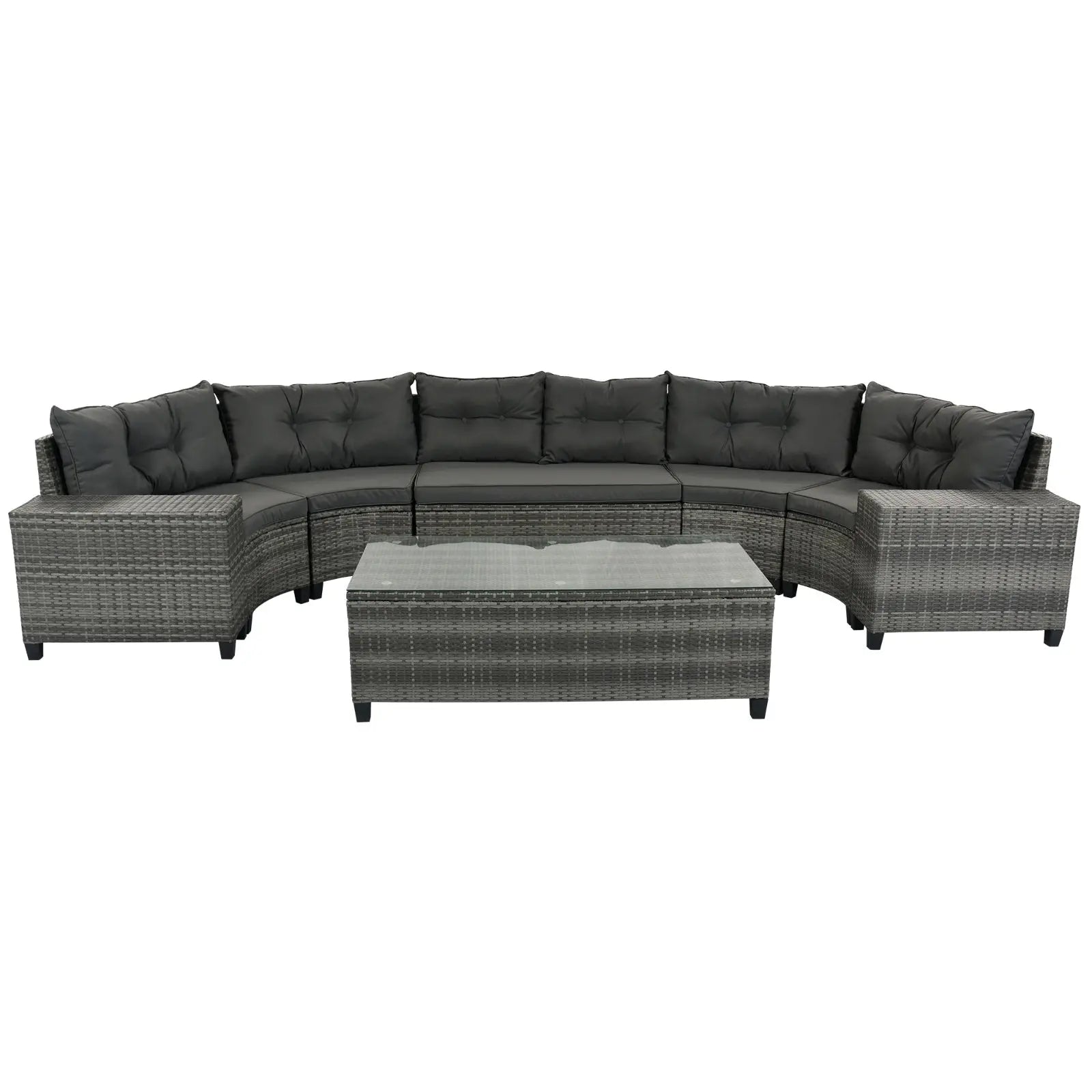 Half-Moon Outdoor Wicker Sofa Set