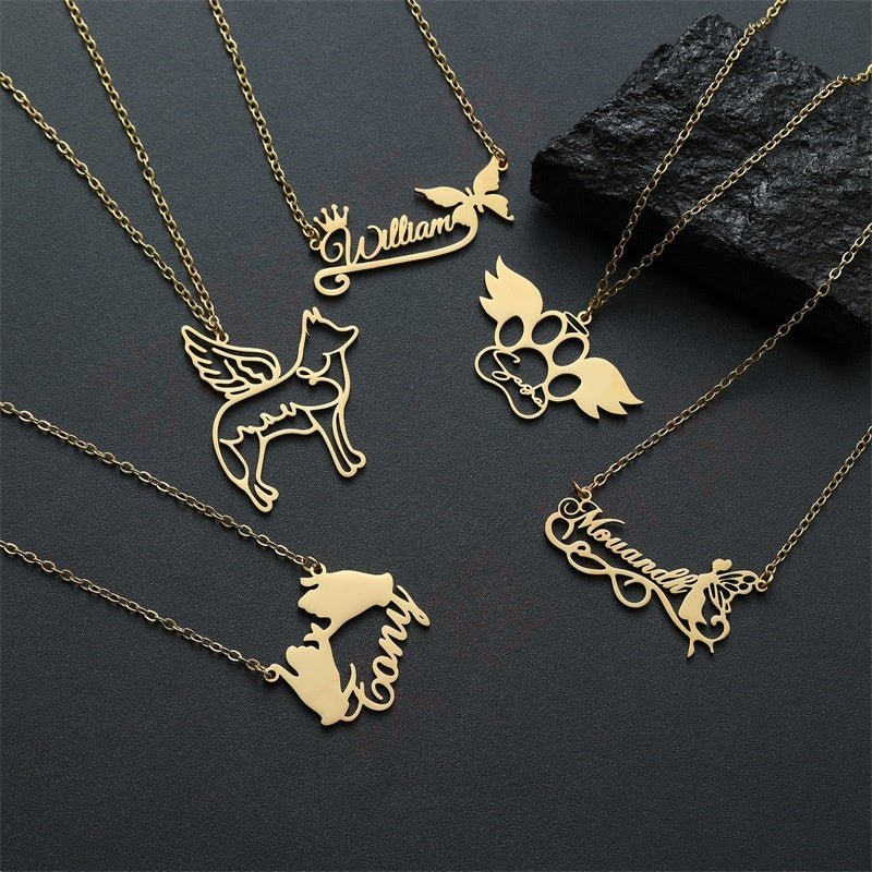 Letter Pendant Electroplated With 18K Gold Custom Name