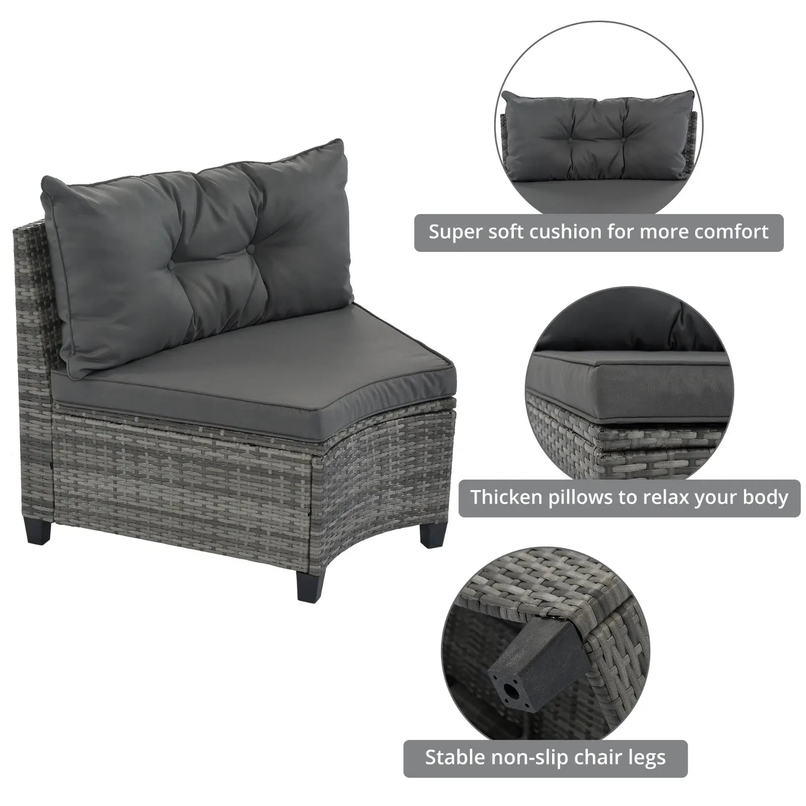 Half-Moon Outdoor Wicker Sofa Set