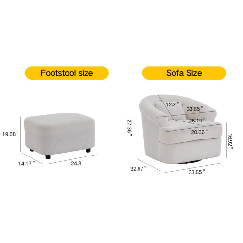 Luxury Swivel Chair With Ottoman