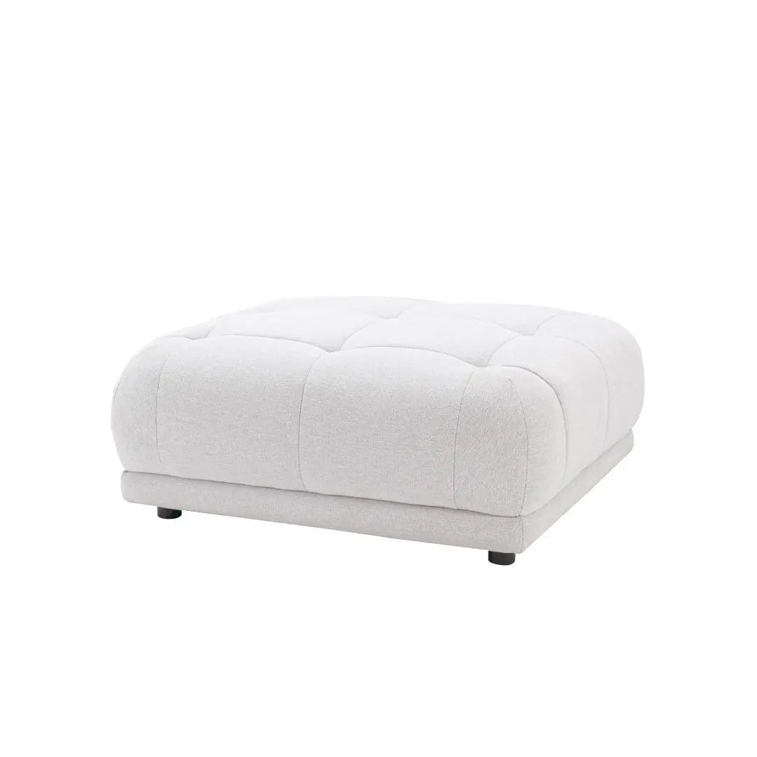 Soft Beige Sectional Sofa With Ottoman