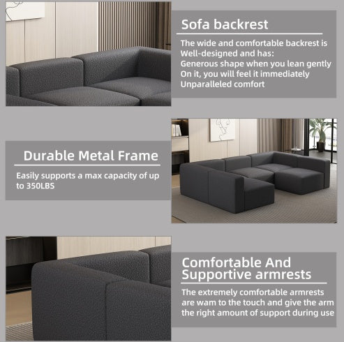 Premium Modular Sleeper Sofa Grey