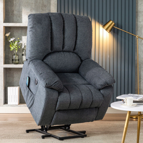 Fabric Recliner With USB & Heat